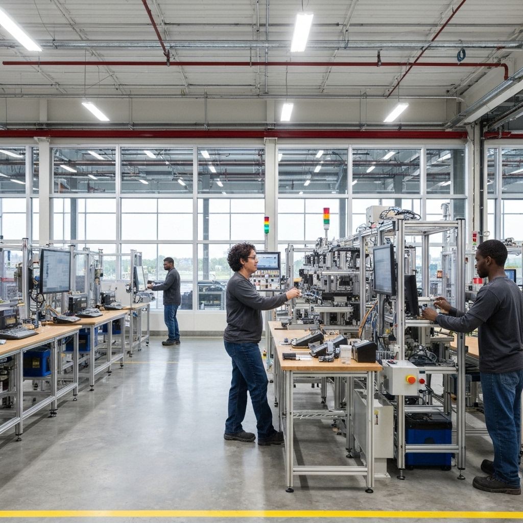 Ambiente industrial moderno e acessível da SP Importadora